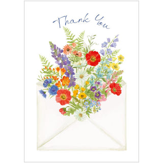 Caspari Envelope Bouquet Thank You Notes - 8 Note Cards And Envelopes 93607.44B