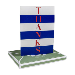 Caspari Striped Thanks Thank You Notes - 8 Note Cards And Envelopes 93608.44B