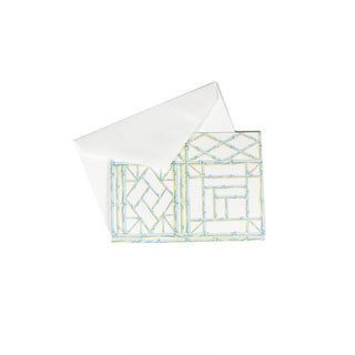 Caspari Bamboo Screen Boxed Note Cards - 8 Cards and 8 Envelopes per Package 94602.46