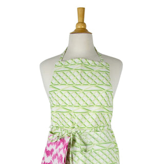 Caspari Trellis Green & White Aprons - 1 Apron APR011B