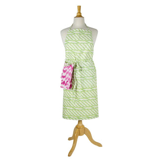 Caspari Trellis Green & White Aprons - 1 Apron APR011B