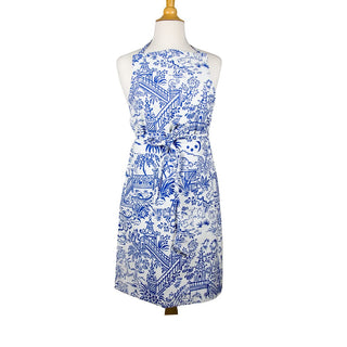 Caspari Pagoda Toile Blue & White Aprons - 1 Apron APR012A