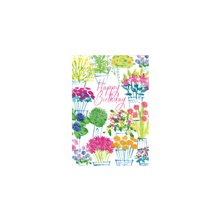 Caspari Floral Whimsy Birthday - Set Of Six Greeting Cards And Envelopes BDAY-FLORWHIMSY