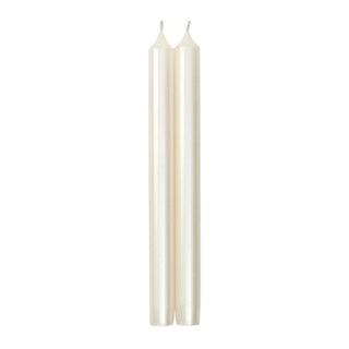 Caspari Straight Taper 10" Candles in White Pearlescent - 2 Candles Per Package, 6 Packages Included CA05.2X6