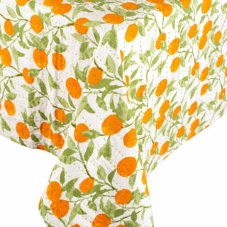 Caspari Reversible Kantha Table Cover in Orange Grove - 1 Each FTC010