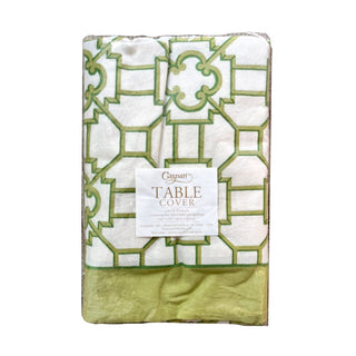 Caspari Garden Trellis Cloth Tablecover in Green - 1 Tablecover FTC015L