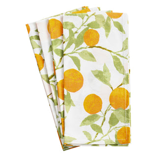 Caspari Orange Grove Cotton Dinner Napkins - Set of 4 FTN010A