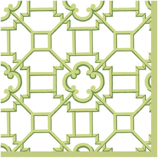 Caspari Garden Trellis Cloth Dinner Napkin in Green - 4 Napkins Include Per Set FTN015