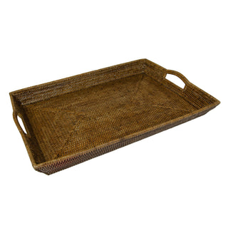 Caspari Rattan Extra Large Rectangle Tray - Natural - 1 Placemat HXLTR001