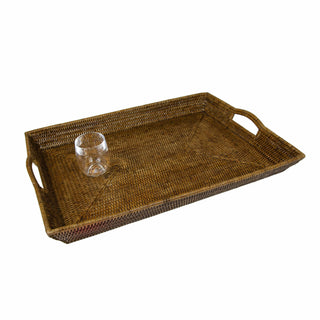 Caspari Rattan Extra Large Rectangle Tray - Natural - 1 Placemat HXLTR001