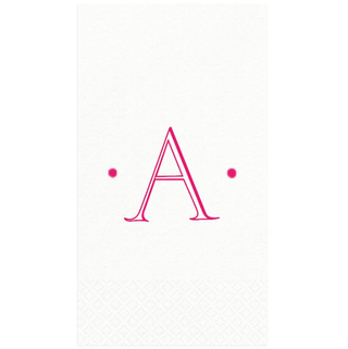 Personalization by Caspari Caspari Antique Plain With Dots Single Initial Personalized Guest Towel Napkins PWDGUEST