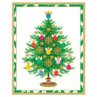 Caspari Angel Christmas Tree Mini Boxed Christmas Cards - 16 Cards & 16 Envelopes 100005