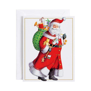 Caspari Santa with Toy Sack Mini Boxed Christmas Cards - 16 Cards & 16 Envelopes 100023