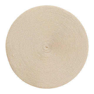 Deborah Rhodes Braided Round Placemat in Ivory & Dust - 1 Each 10006