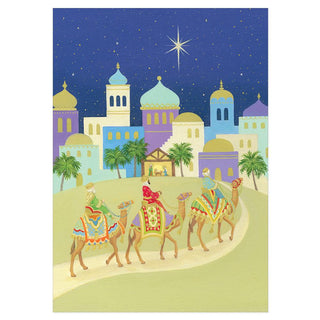 Caspari Three Kings and Camels Small Boxed Christmas Cards - 16 Cards & 16 Envelopes 100101