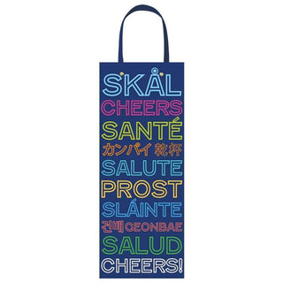 Caspari Cheers Salud Prost Wine & Bottle Gift Bag - 1 Each 10020B4