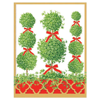 Caspari Topiaries Boxed Christmas Cards - 16 Cards & 16 Envelopes 100218