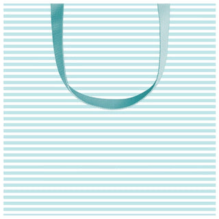 Caspari Mini Stripe Small Square Gift Bag in Robin's Egg - 1 Each 100220B1.5