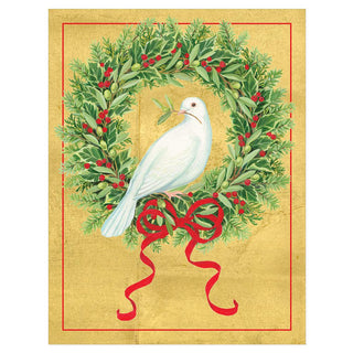 Caspari Dove with Wreath Boxed Christmas Cards - 16 Cards & 16 Envelopes 100228