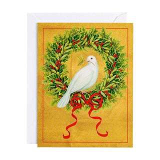 Caspari Dove with Wreath Boxed Christmas Cards - 16 Cards & 16 Envelopes 100228