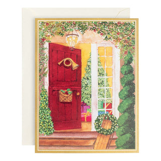 Caspari Open Door Large Boxed Christmas Cards - 16 Cards & 16 Envelopes 101304