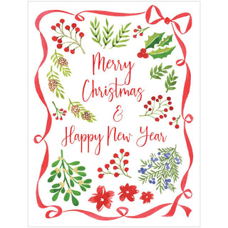 Personalization by Caspari Christmas Botanicals Personalized Christmas Cards 102234PG