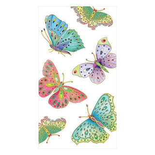 Caspari Jeweled Butterflies Paper Guest Towel Napkins in Pearl - 15 Per Package 10690G