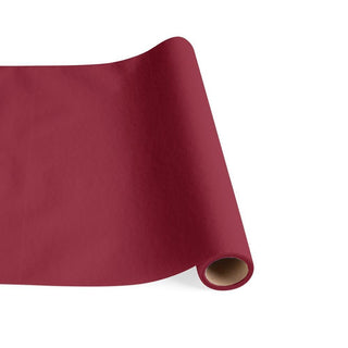 Caspari Paper Linen Solid Table Runner in Cranberry - 1 Each 108TR