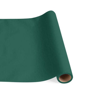 Caspari Paper Linen Solid Table Runner in Hunter Green - 1 Each 109TR