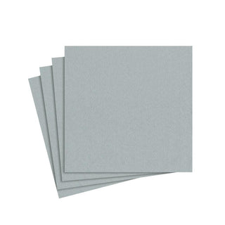 Caspari Paper Linen Solid Cocktail Napkins in Silver - 15 Per Package 111CG