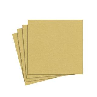 Caspari Paper Linen Solid Cocktail Napkins in Gold - 15 Per Package 112CG