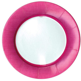 Caspari Linen Border Paper Dinner Plates in Fuchsia - 8 Per Package 11372DP