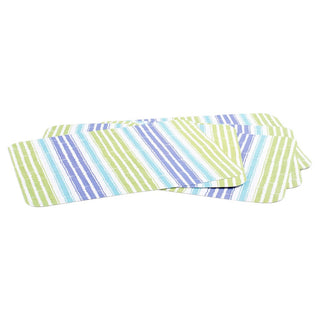 Caspari Bamboo Strip Paper Placemats in Blue & Green- 1 Each 1207PPREC