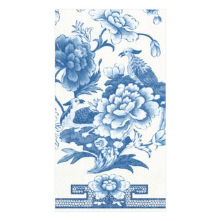 Caspari Blue & White Paper Guest Towel Napkins - 15 Per Package 12450G