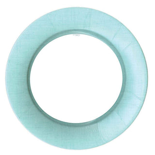 Caspari Linen Border Paper Dinner Plates in Robin's Egg Blue - 8 Per Package 13280DP