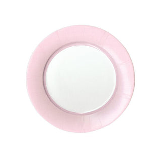 Caspari Linen Border Paper Salad & Dessert Plates in Petal Pink - 8 Per Package 13281SP