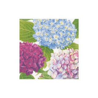 Caspari Hydrangea Garden Paper Cocktail Napkins in Blue - 20 Per Package 14410C