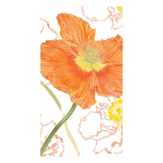 Caspari Poppy Field Paper Guest Towel Napkins - 15 Per Package 14420G