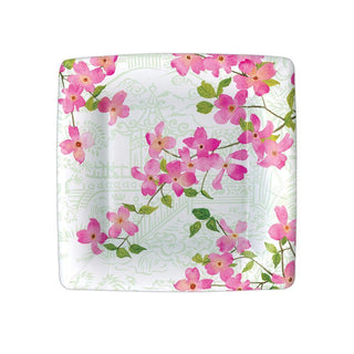 Caspari Blossoming Branches Square Paper Salad & Dessert Plates - 8 Per Package 14440SP