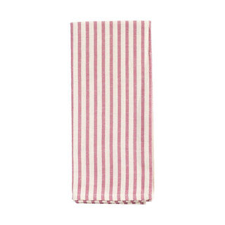 Busatti Italian Woven Cotton & Linen Tea Towel - 1 Each Thin Stripe in Wine 14811