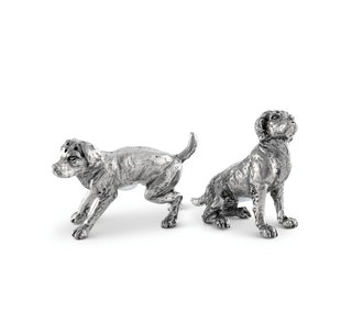 Vagabond House Pewter Spaniel Salt & Pepper Set 14975