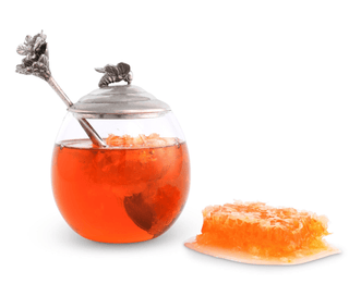 Vagabond House Bee Glass Honey Pot with Spoon 14998