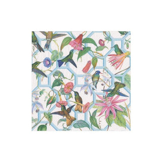 Caspari Hummingbird Trellis Paper Cocktail Napkins - 20 Per Package 15110C