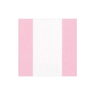 Caspari Bandol Stripe Paper Cocktail Napkins in Petal Pink - 20 Per Package 15351C