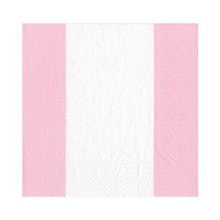 Caspari Bandol Stripe Paper Luncheon Napkins in Petal Pink - 20 Per Package 15351L