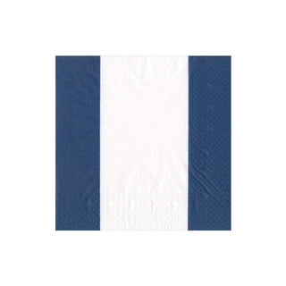 Caspari Bandol Stripe Paper Cocktail Napkins in Navy - 20 Per Package 15352C