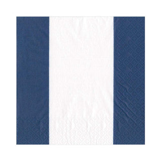 Caspari Bandol Stripe Paper Luncheon Napkins in Navy - 20 Per Package 15352L