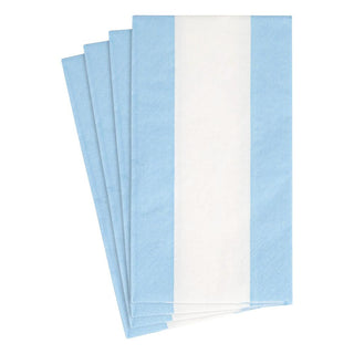 Caspari Bandol Stripe Paper Guest Towel Napkins in Light Blue - 15 Per Package 15355G