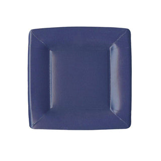 Caspari Grosgrain Border Square Paper Salad & Dessert Plates in Navy - 8 Per Package 15370SP