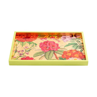 Caspari Jefferson's Garden Study Lacquer Vanity Tray in Gold - 1 Each 15791LQSMREC